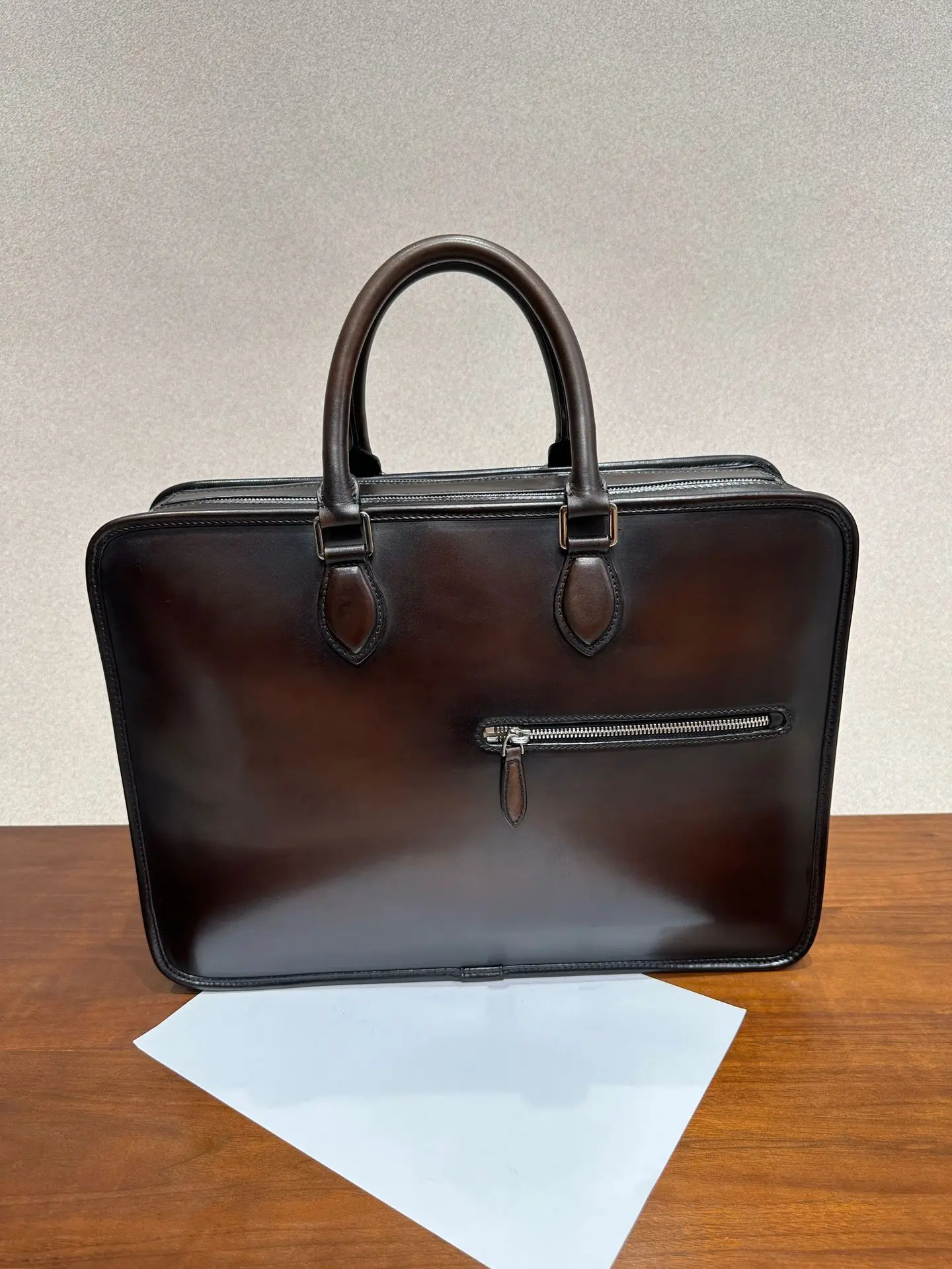 Men's Vintage Briefcase, European & American Style Genuine Leather Top-Handle Bag, Large Capacity Business Messenger Bag, Wholes