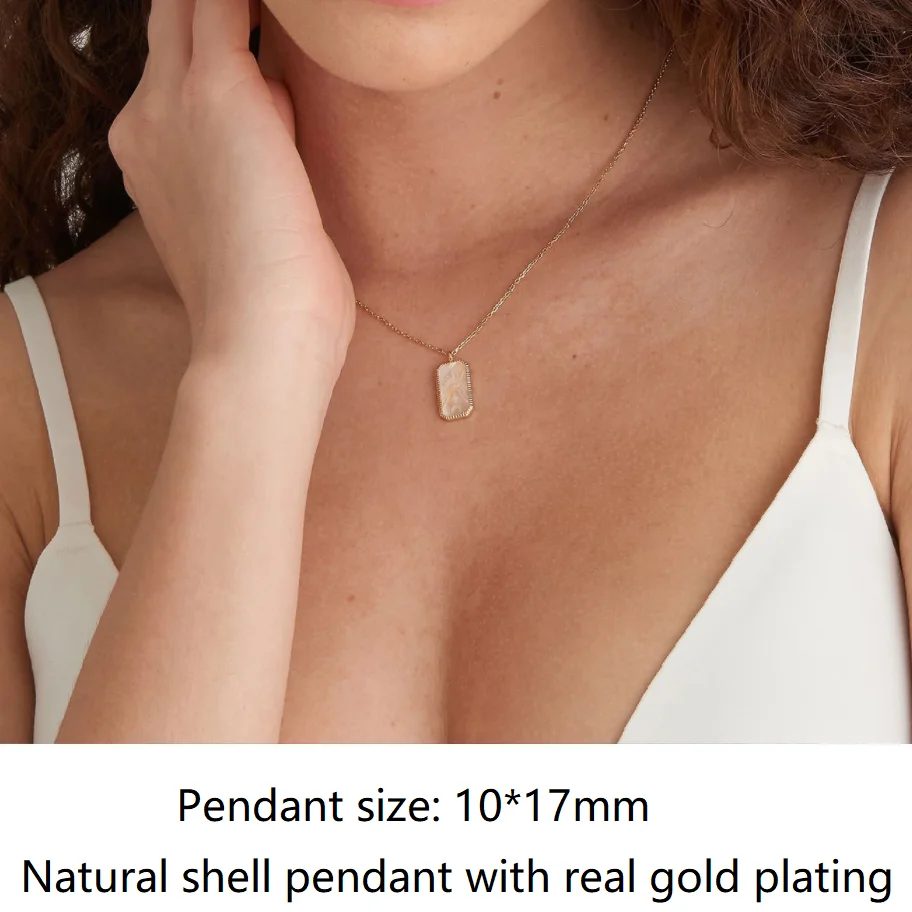 Gold Color Mother Of Pearl Shell Necklace For Women Luxury Quality Zircon Jewlry Girls Gift 2023 New Trend Korean Fashion Girls