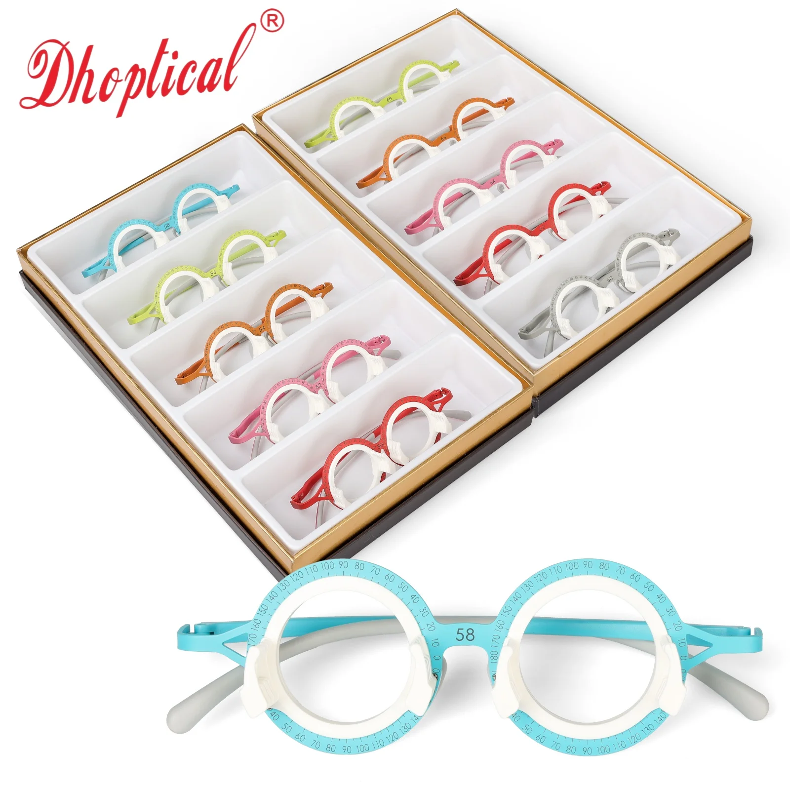Optometry Trial Frame Ultra Light Pure Titanium Color  4 Lens Grooves 360° Adjustable Axis Optical Tool By Dhoptical