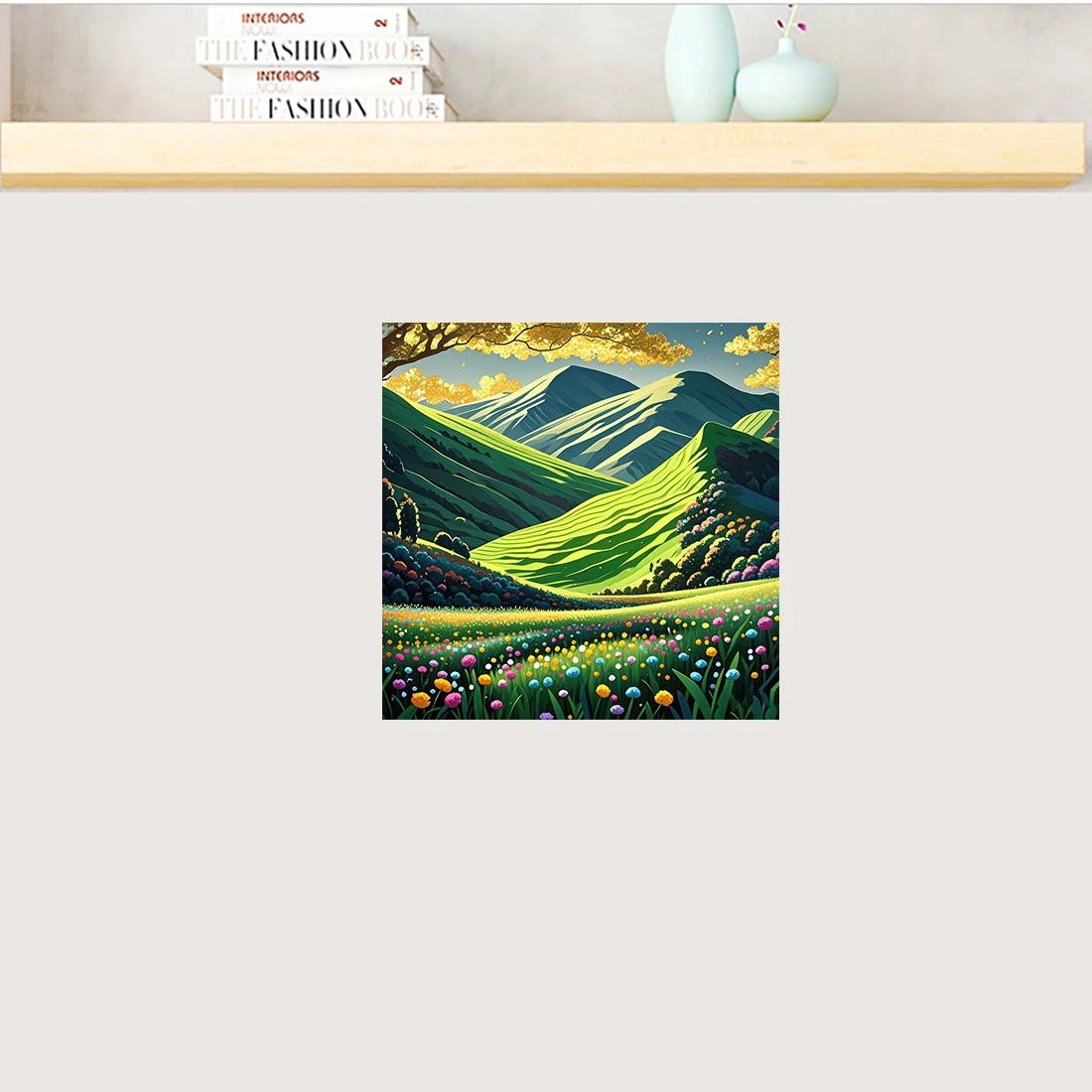 Three Ratels QL177 Beautiful rural wheat field scenery wall stickers for Home Decoration
