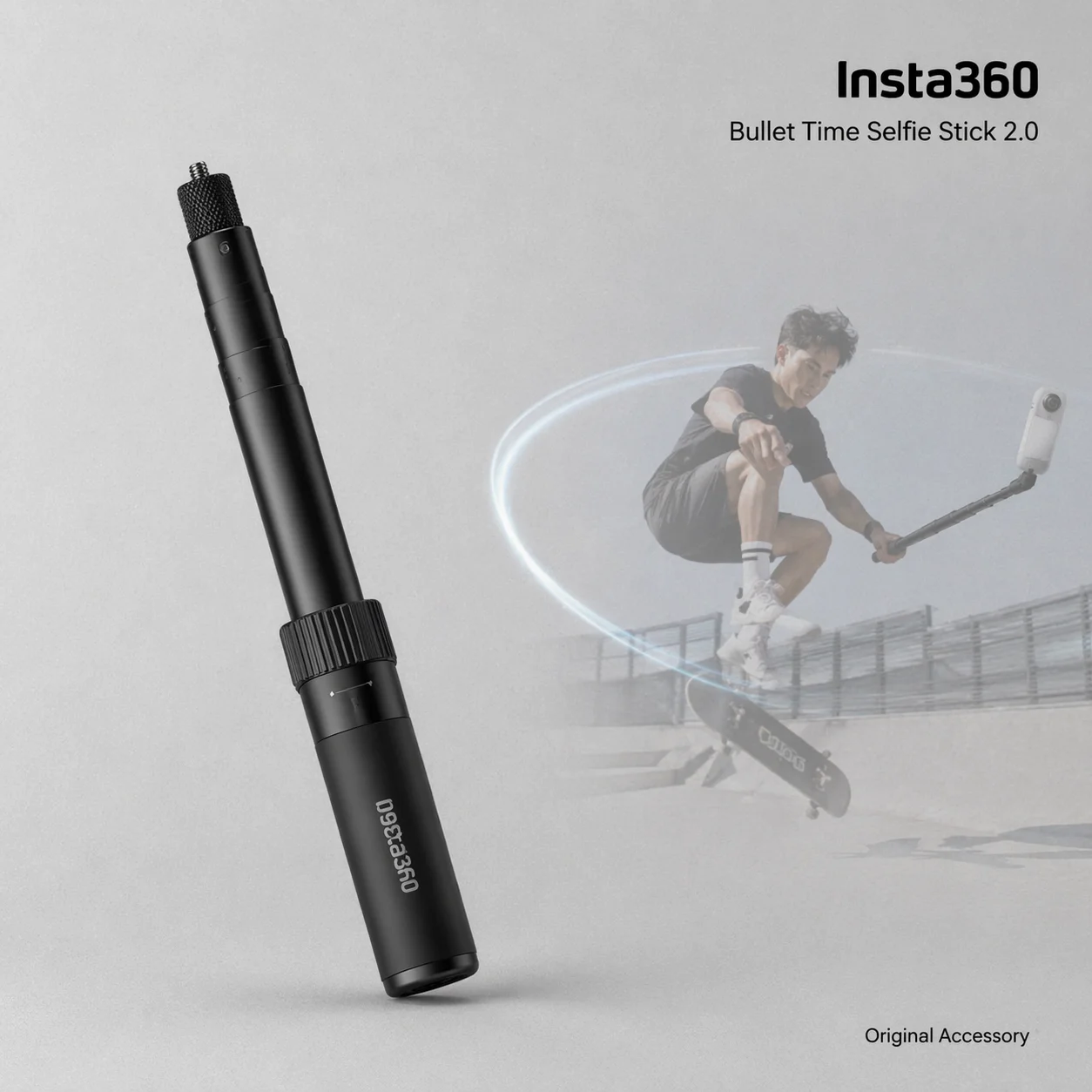 

Оригинальная селфи-палка Insta360 Bullet Time 2.0, невидимая селфи-палка 2-в-1 с регулировкой угла поворота, для X5 X4 Air