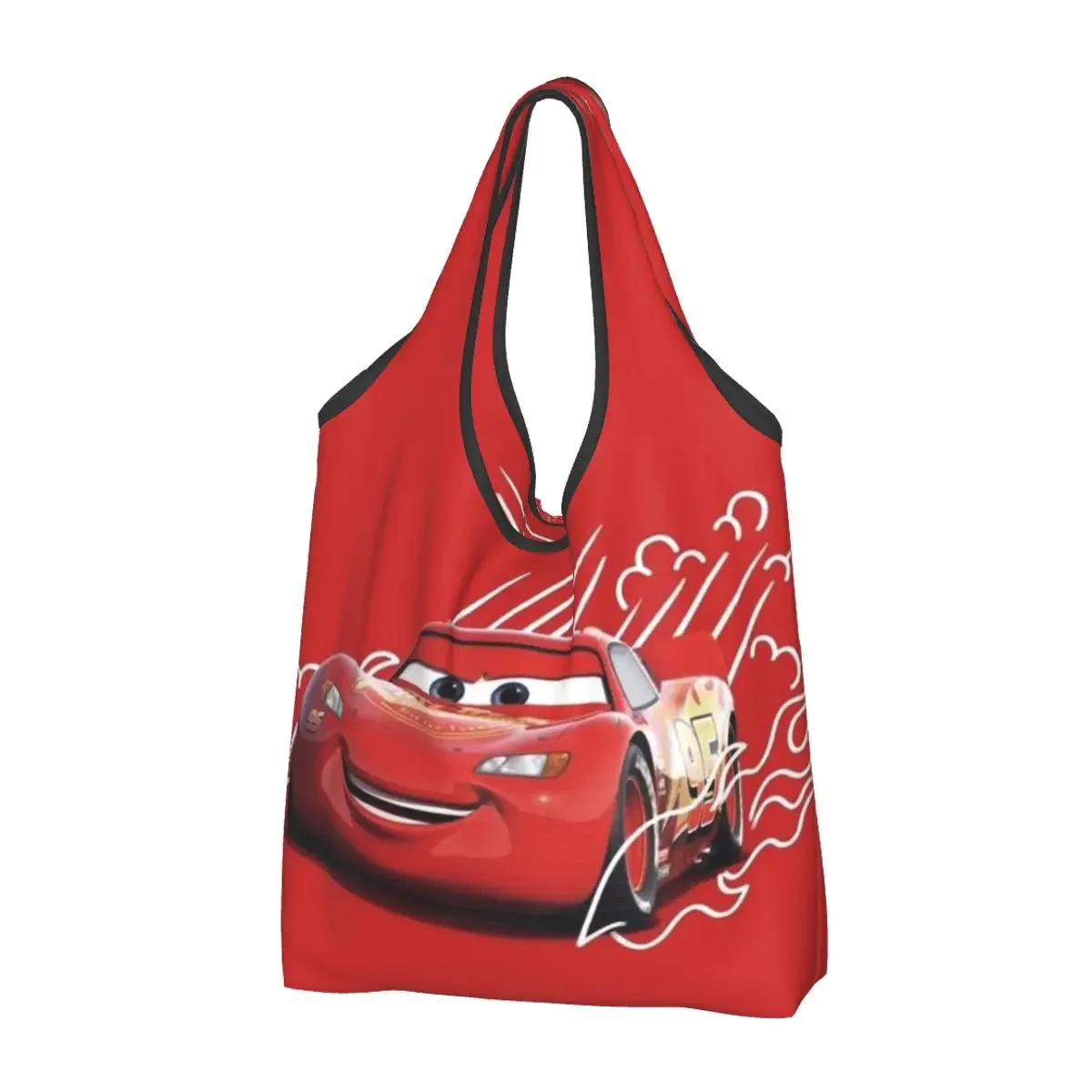 

Custom Lighting Grocery Shopping Bag Kawaii Shopper Shoulder Tote Bag Large Capacity Portable Cars Handbag