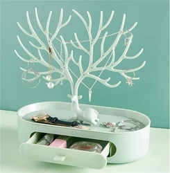 Schmuck Display Stand Tablett Baum Lager regale Ohrringe Halsketten Ringe Schmucks cha tullen Fall Desktop Organizer Halter Make-up Dekor