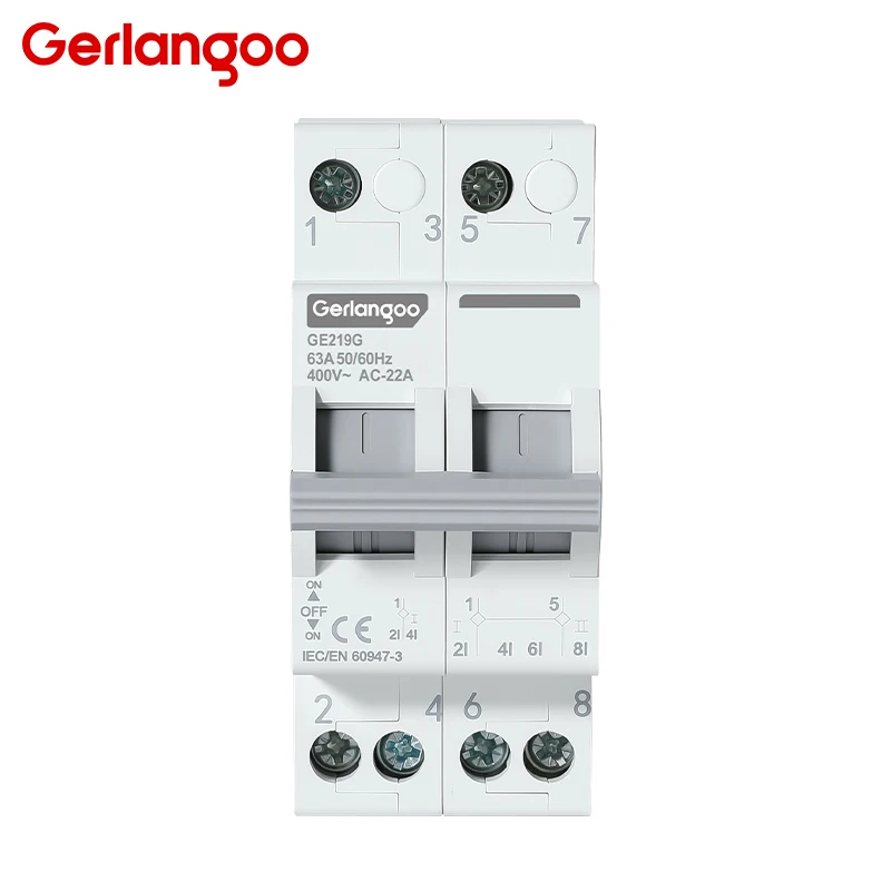DIN-Schienenmontierter 2P 40A 63A AC400V 50/60Hz Modularer MTS Dual-Power Manueller Transferschalter Trennschalter Leistungsschalter