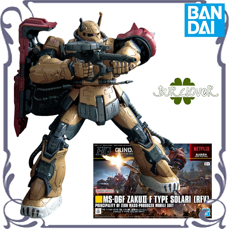 

Bandai Original GUNDAM HG 1/144 Series ZUKU II F TYPE SOLARI RFV Anime Action Figure Assembly Model Toys Collectible Model