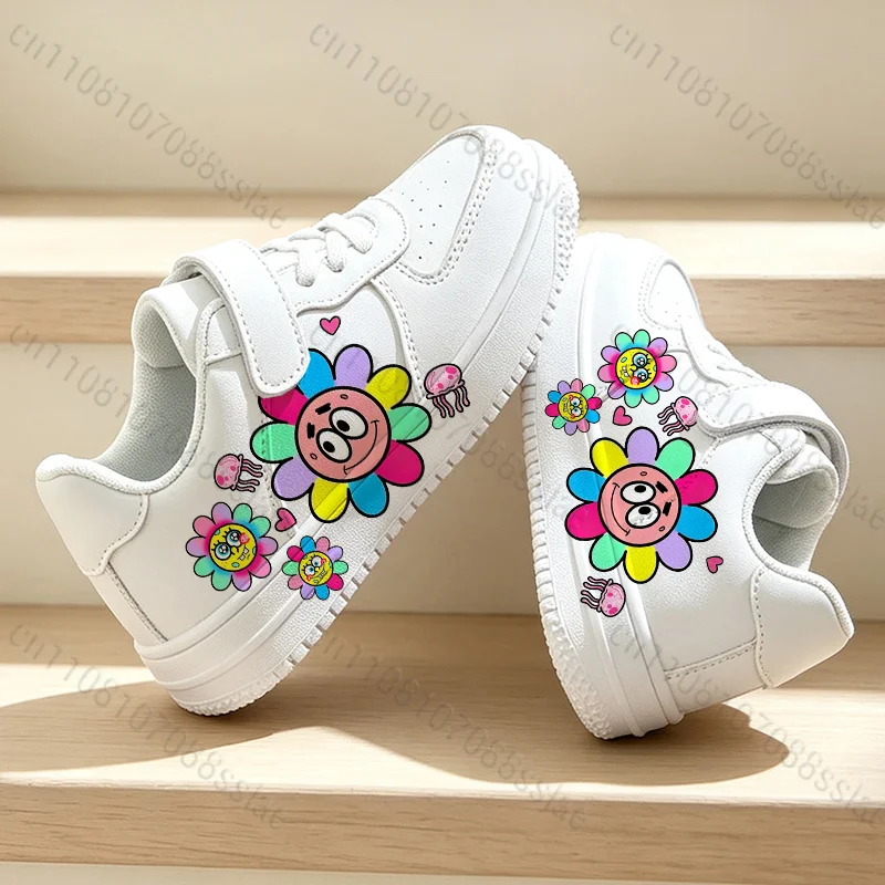 Youth Cute Cartoon Print S-SpongeBobs Design Boys Girls Four Seasons Comfortable Minimalist Trendy Walking Sneaker Gift for Him