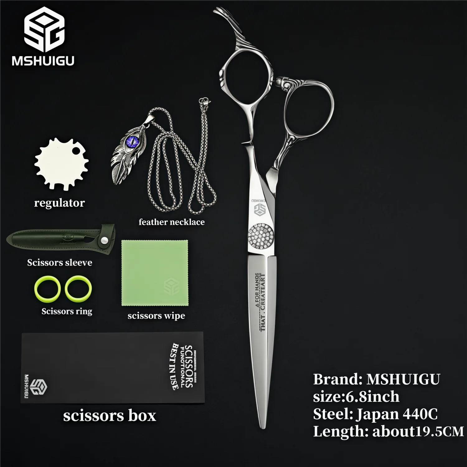 

MSHUIGU профессиональные парикмахерские ножницы 440C 6,8 дюйма подходят для густых грубых волос многофункциональные филировочные ножницы салонные инструменты
