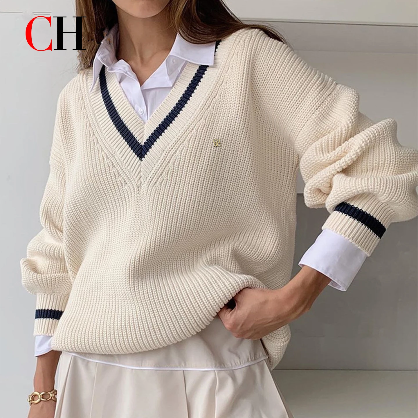 Thumbnail 4 - #13 Latest Striped Knit Sweaters Offers