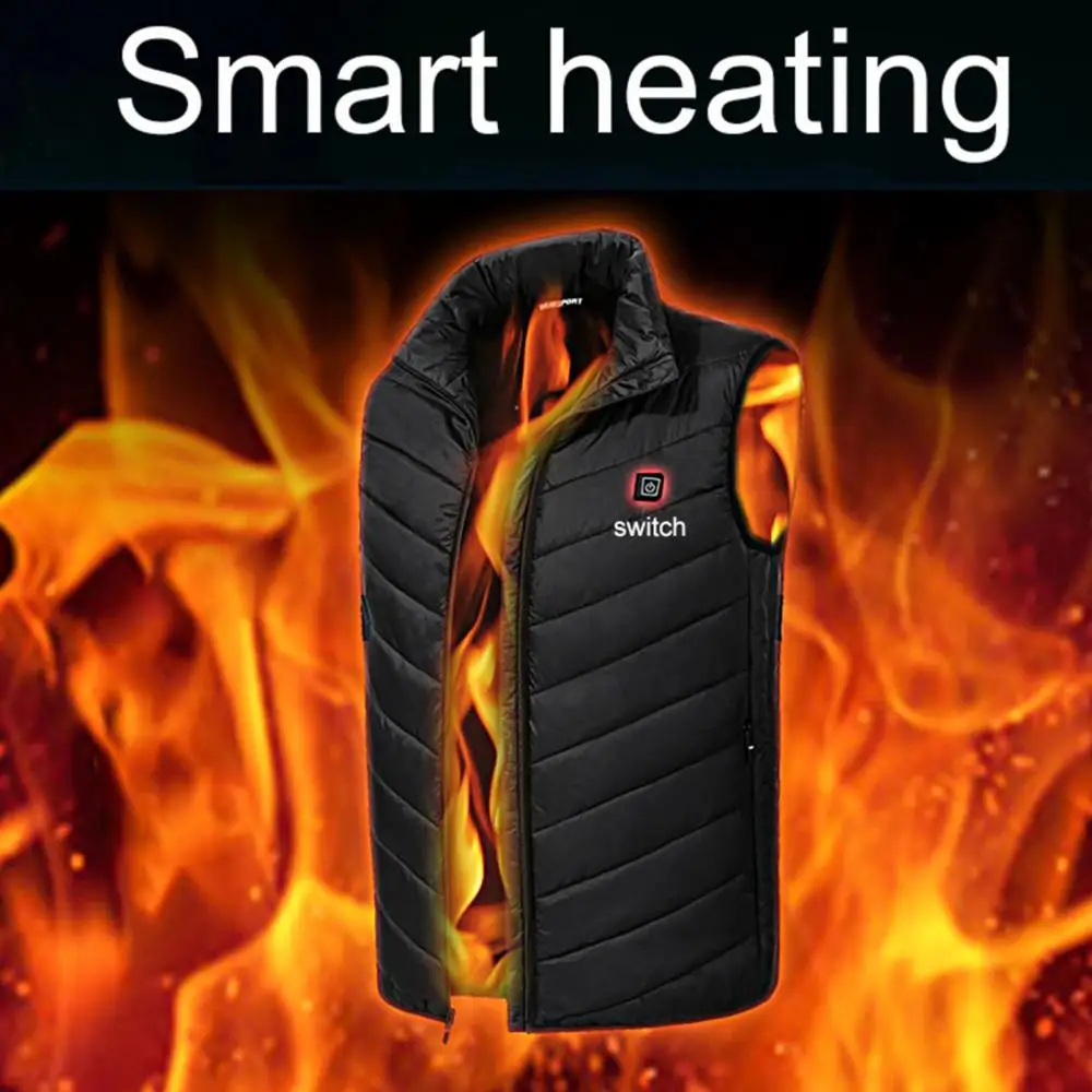 Thermal Winter Men USB Safe Constant Temperature Vest Waistcoat Outdoor Infrared Heating Vest Carbon Fiber Waistcoat