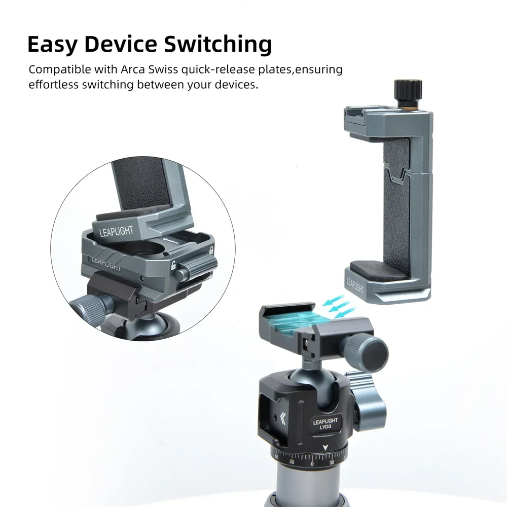 

Крепление для телефона Arca Swiss Uka, зажим для штатива для телефона, крепление для монитора DSLR для iPhone 14 pro/13 Pro/12/11/Samsung Vlog Live Streaming