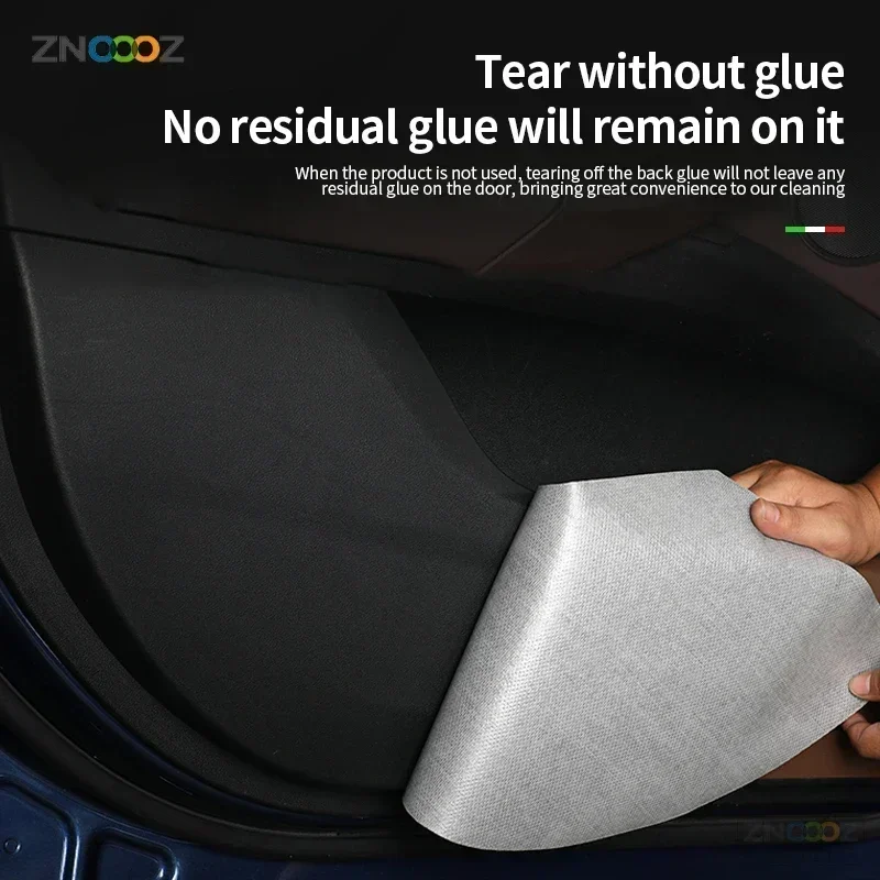4Pcs Car Door Anti Kick Protection Pad Panel For Tesla Model 3, Model Y 2017-2023  Suede Auto Doors Anti-Dirty Trim