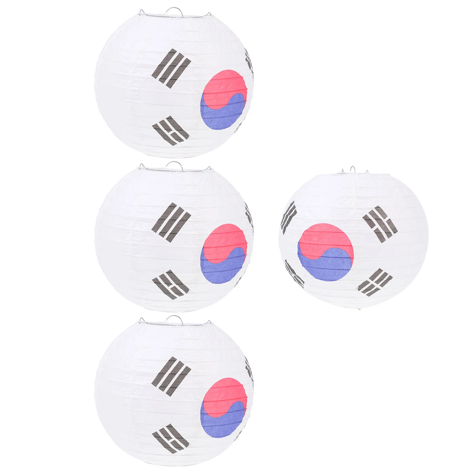 

4pcs Foldable Tai Chi Flag Lanterns Korea Style Festival Paper Lanterns For Outdoor Indoor Home Party Restaurant Decor Hanging