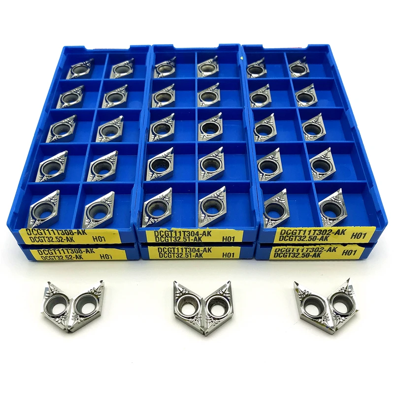 DCGT11T304 AK H01 Nhôm Dụng Cụ Xoay Carbide Miếng Tiện Dụng Cụ DCGT 11T304 Carbide Gỗ Biến Dụng Cụ Chất Lượng Cao Miếng Lót