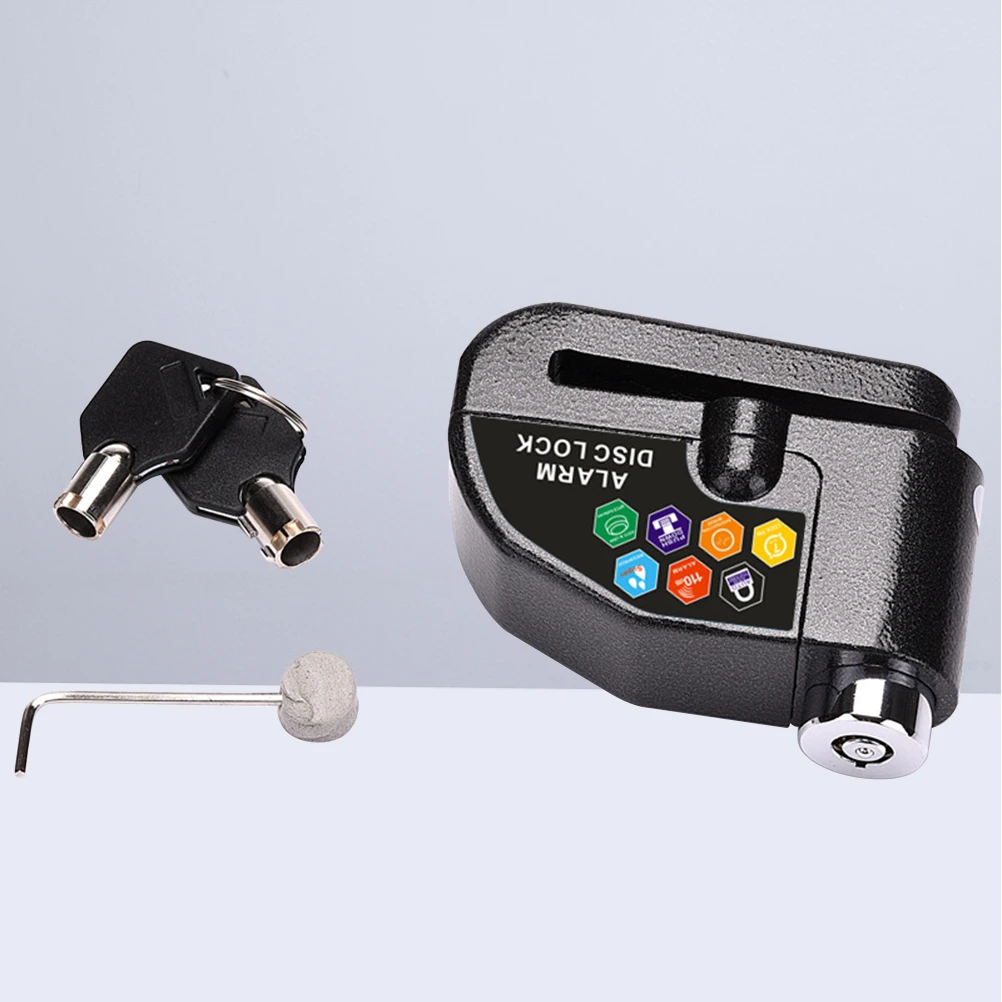 

Disc Alarm Lock Motorcycle Anti-theft Alarm Wheel Disc Brake Lock Security Disc Lock for Motorbike Scooter Bike (Black)
