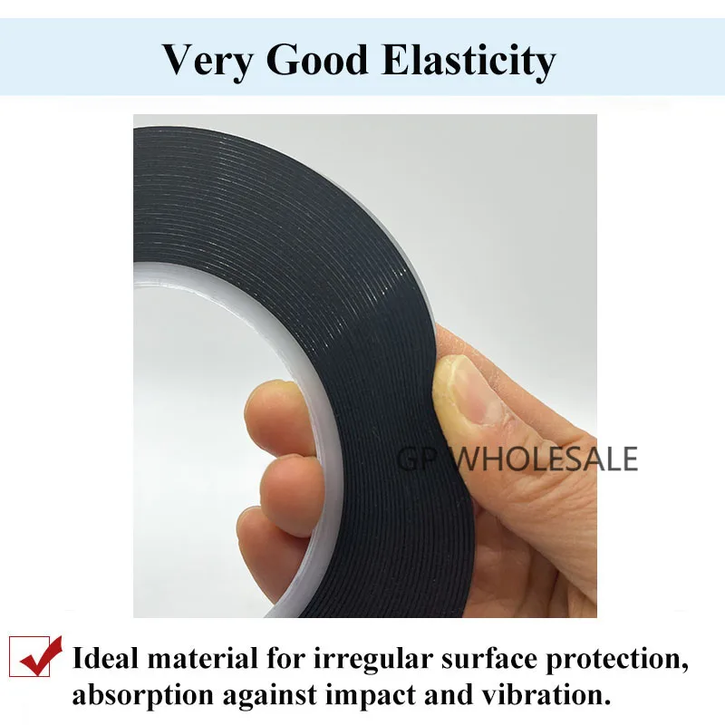 3mm Wide, Double Sided Adhesive Foam Tape for Frameless LCD Screen TV Set Borderless Curved Display Seal Masking Repair 10M/roll