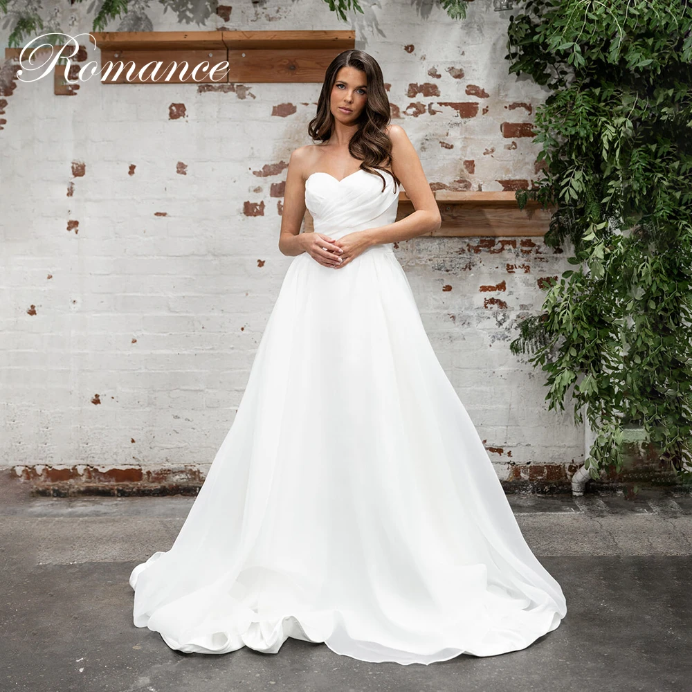 

Simple Pleat A-Line Wedding Dress Women 2025 Criss-Cross Sweetheart Open Back Sleeveless Lace-Up Vestidos De Novia Customized
