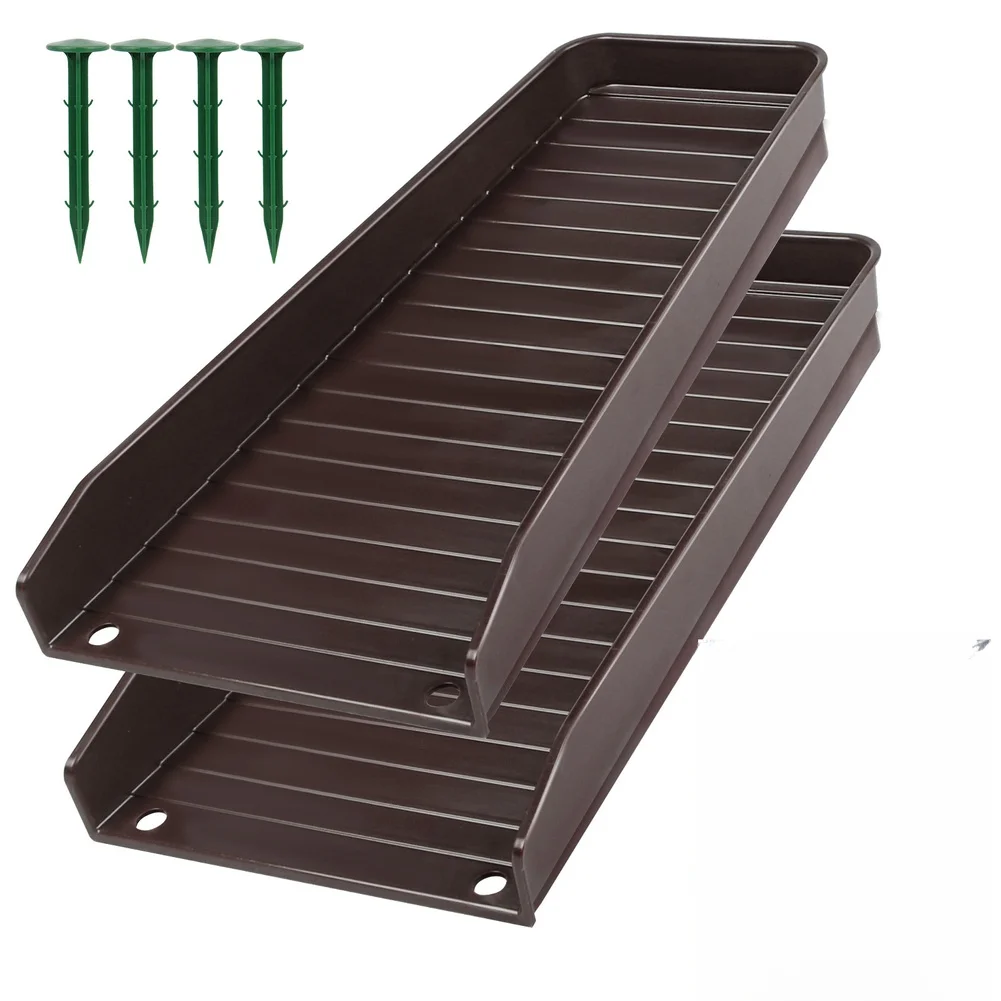 2PCS Downspout FOR SPLASH Block With Big-headed Ground Nails Rain Gutter Extension Water Flow Divider PVC Tool Accessories