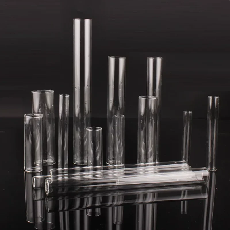 

10Pcs Glass test tube high borosilicate flat mouth flat bottom test tube high temperature resistant 12/13/15/18/20/25/30mm