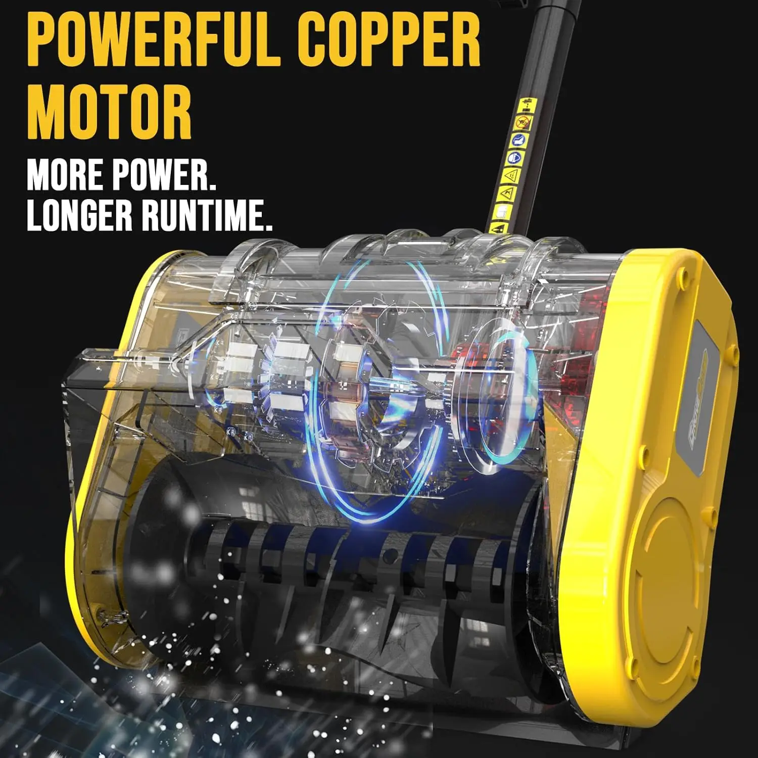 Cordless Snow Shovel, 4Ah Cordless Snow Blower, Battery Snow Blower with Directional Plate & Adjustable Front Handle (2 * 4Ah Ba