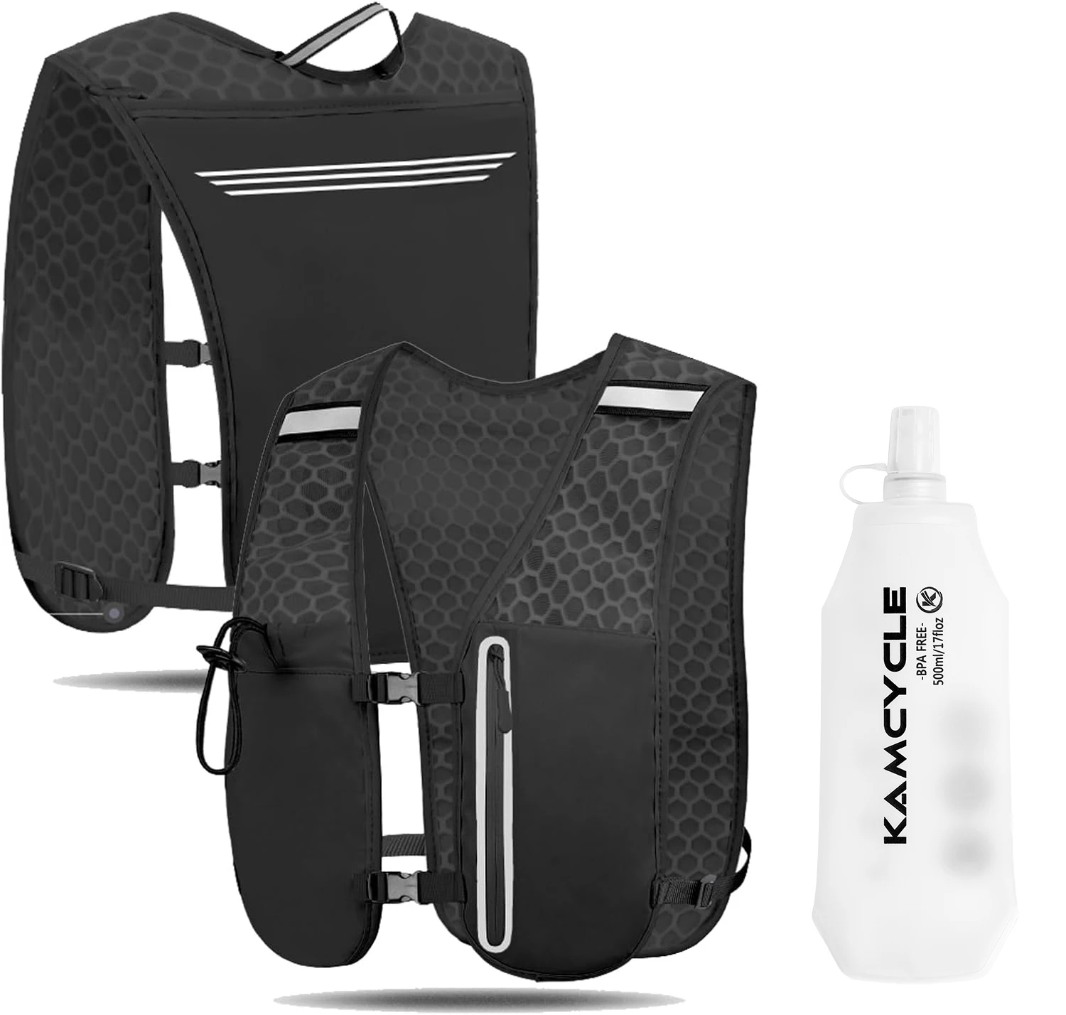 Running Vest, Hydration Backpack with 500ml Soft Flask, Lightweight Water Backpack for Trail Running, Marathon, Hiking, Cycling,