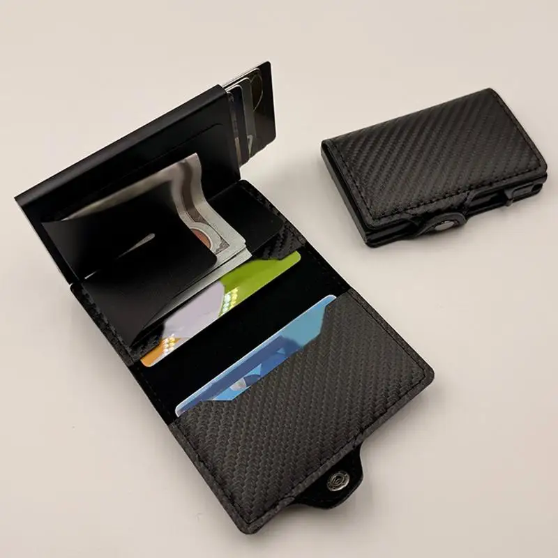 Multifunktionale Bankkarten-Geldbörse für Damen und Herren mit RFID-Blockierung, Metall-Aluminium-Ausweiskartenhalter, Modische Geschäftsbrieftasche – Detail 6