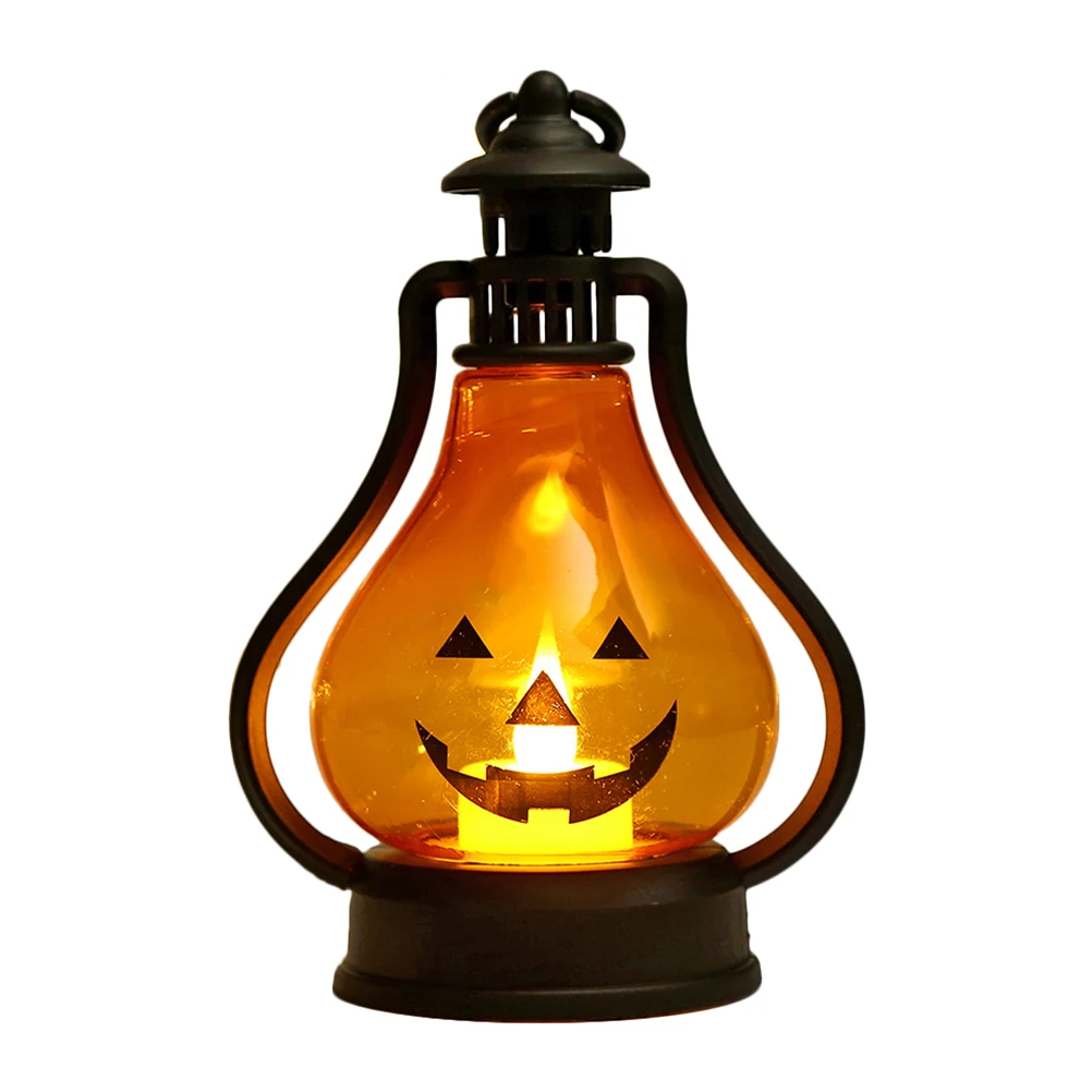 

1pc Halloween Pumpkin Lanterns Flameless Led Operated Spooky Decorative Lights For Home Garden Window Porch Decoration
