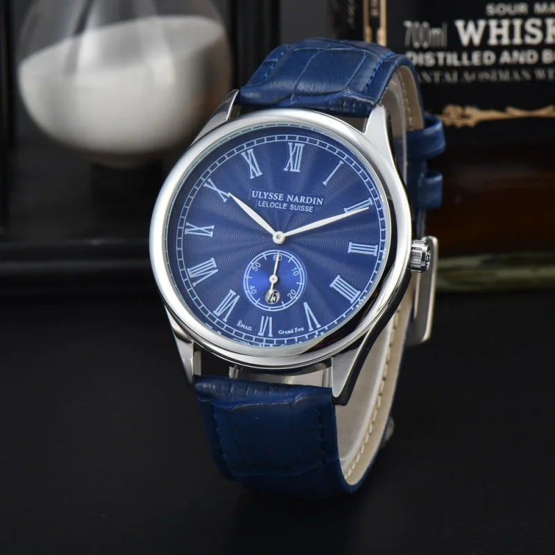 2025 Men's Luxury Roman Numeral Watch Quartz Movement Stainless Steel Case Sapphire Coated Crystal Classic Business Style