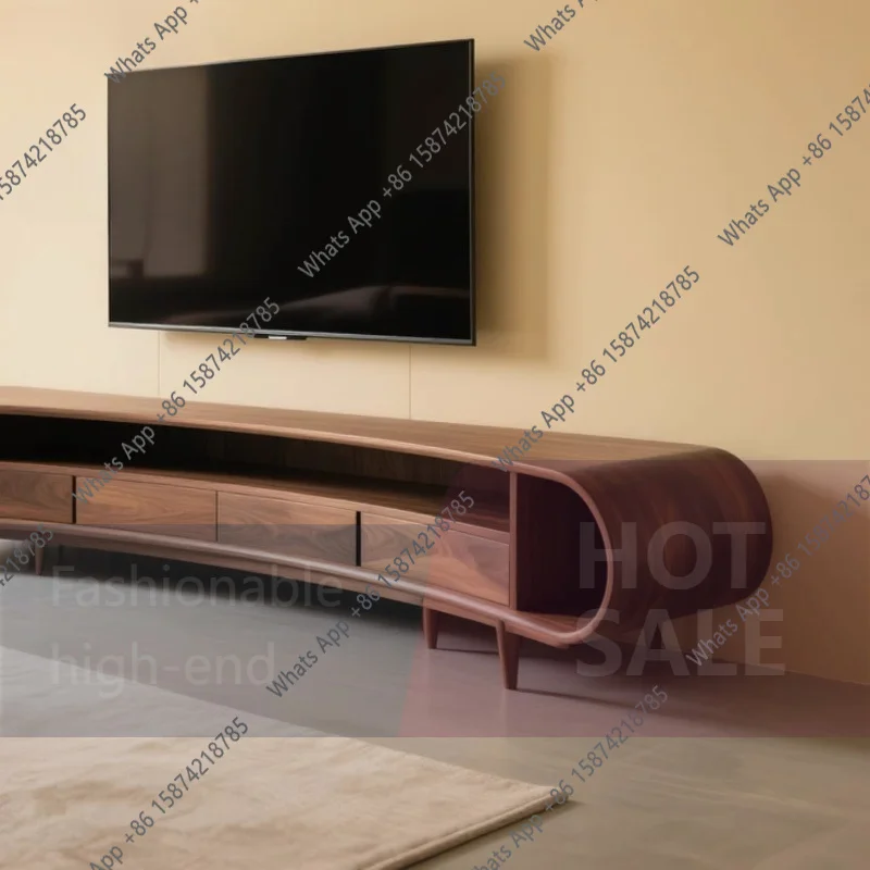 qwee MT Einzigartiger Vintage Brauner TV-Schrank Luxuriöser Eichen-Klassiker Moderner Holz-TV-Schrank Wohnzimmer-Center Fernsehtisch