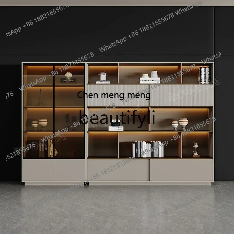 

Retro file cabinet, office against the wall storage locker, luxury boss bookcase floor