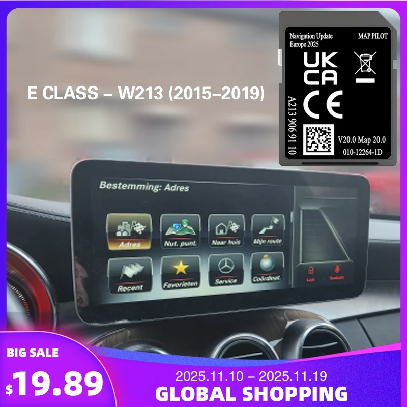 

for Mercedes E-Class W213 2015-2019 A2139069110 V20 Sat Nav 32GB GPS Maps Cover Germany Europe SD Memory Card