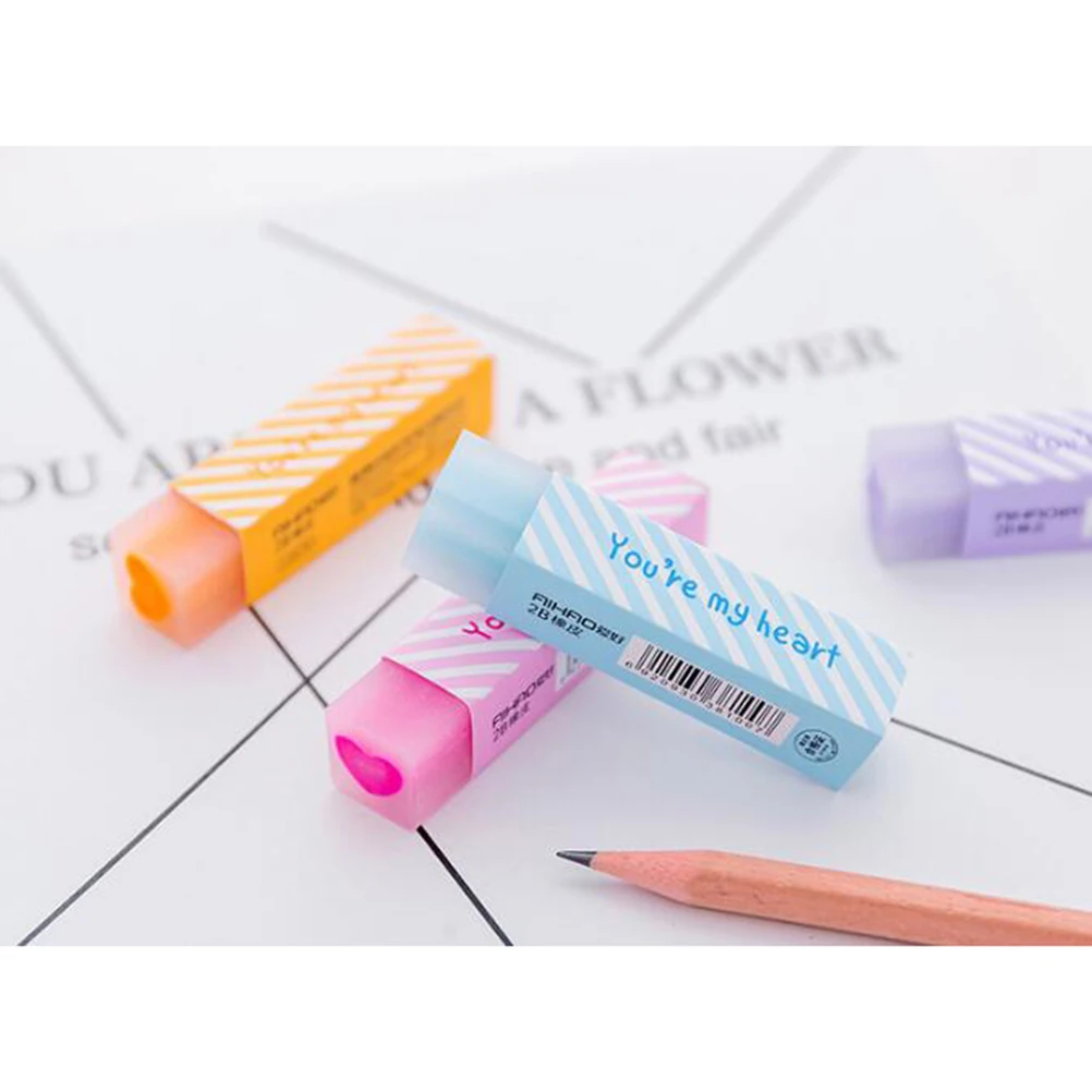 

10Pcs Cute Cartoon Eraser Stationery Office School Supplies Rubber Macaron Stationery Gift Box Goody Bags Giveaways