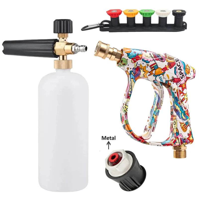 Lavor Adapter Compatible Graffiti Washer Gun, Foam Pot, 5 Nozzles for Car Detailing & Daily Vehicle Cleaning Tasks