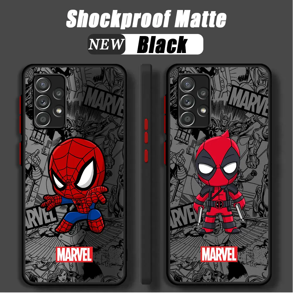 

Case for Samsung Galaxy A14 A52 A53 A13 A32 A23 A51 A21s A33 A71 A24 A22 A72 A73 A31 Back Phone Cover Cartoon Deadpool SpiderMan