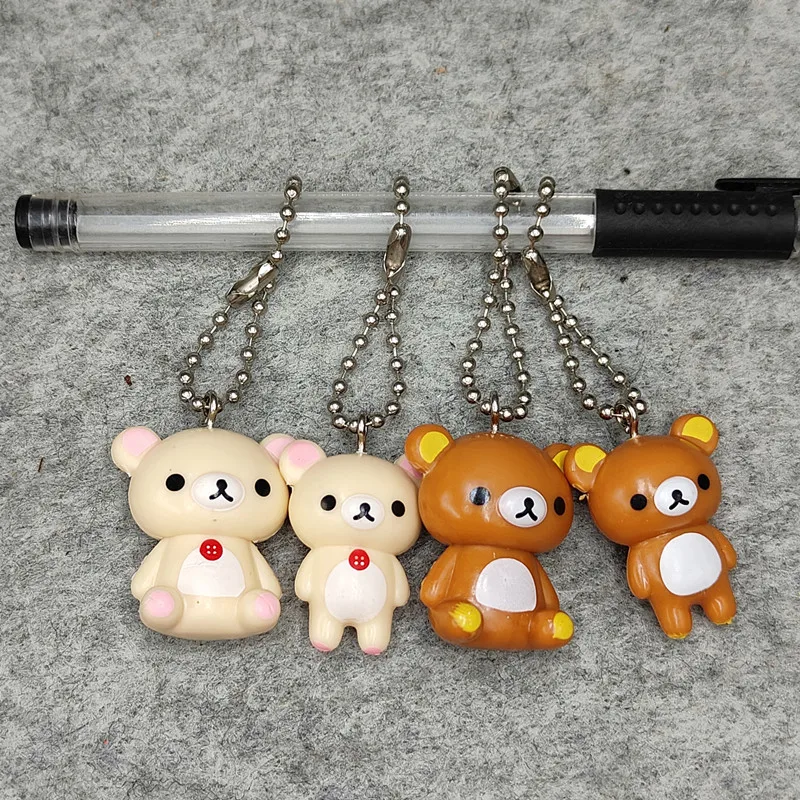 Rilakkuma Korilakkuma Key Chain Couple Relax Bear Cute Keychains New Bags Car Keys Ring Pendant Decor Kids Toys Best Friend Gift