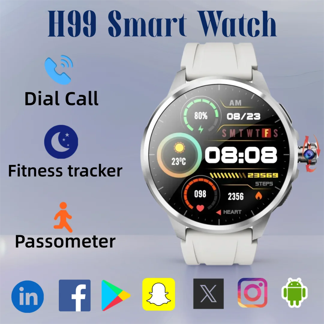 

New H99 Smartwatch 5G Global Network 1.95" Display GPS + WiFi Dual Positioning Google Play Store Supports Games & Videos