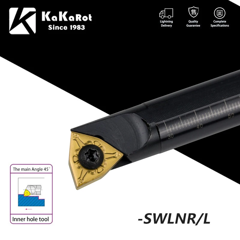 KaKarot Internal Turning Tool Holder S08K-SWLNR04 S14M-SWLNR04 S16Q-SWLNR08 SWLNR S20R-SWLNR08 Carbide Inserts WNMG04/08 Lathe