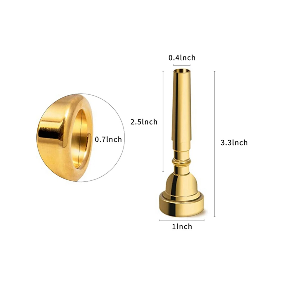 초보자용 트럼펫 마우스피스 세트, 금색 황동 트럼펫 마우스피스, 3C 5C 7C 트럼펫 액세서리, 3 팩