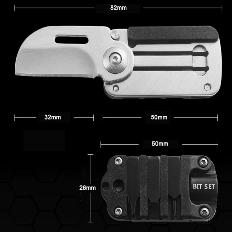 3 in 1 Utility Pocket Knife Folding Mini Knife Stainless Steel Keychain Pendant Express Unpacking Opener Screwdriver EDC Tool