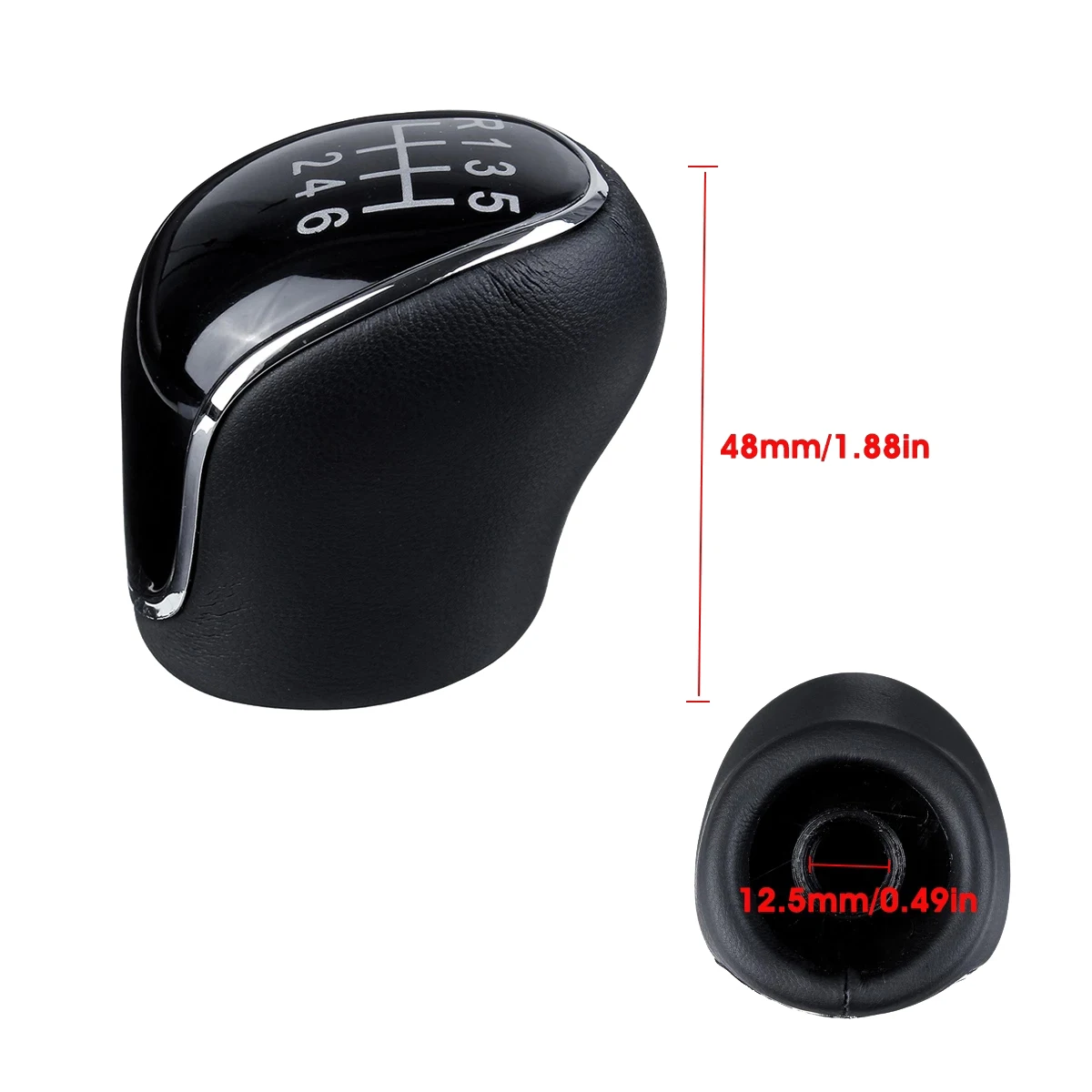 6 Speed Leather Gear Shift Knob Shift Lever Gaitor Boot Cover for Ford Mondeo IV S-MAX C-MAX Transit Focus MK3 MK4 Kuga