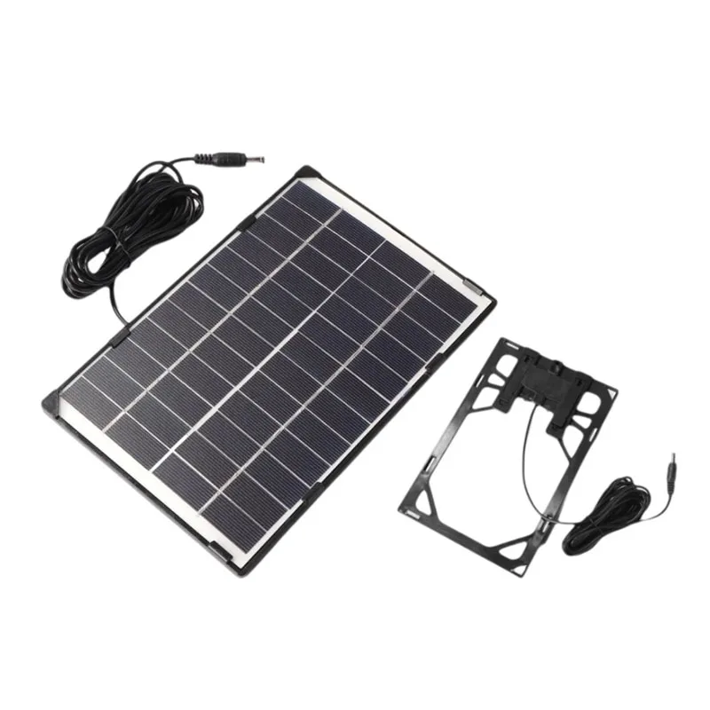 

Solar Panel 6W 12V for Outdoor Security Camera Garden Light Streetlight with DC 5521 Output Detachable Black Frame Solar Charger