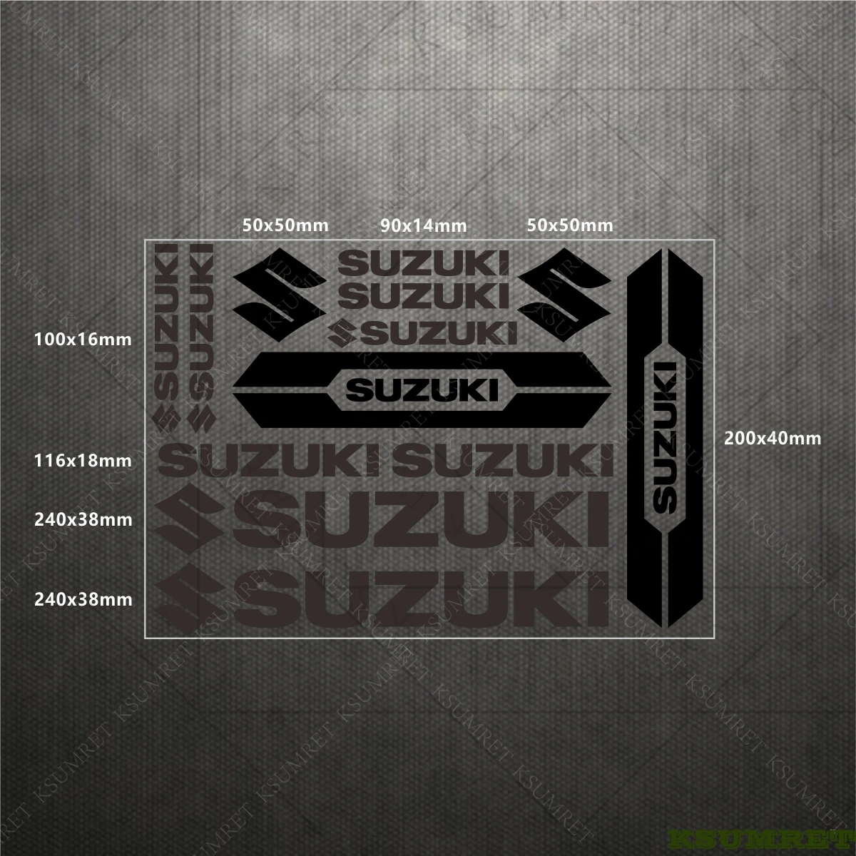 مجموعة شارات شعار خوذة خزان الدراجة النارية بشعار ملصقات سوزوكي