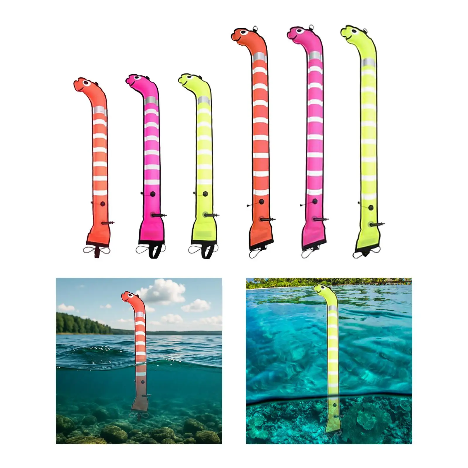

Surface Marker Buoy, Closed, with Reflective Stripe, Water Sports Surface Marker