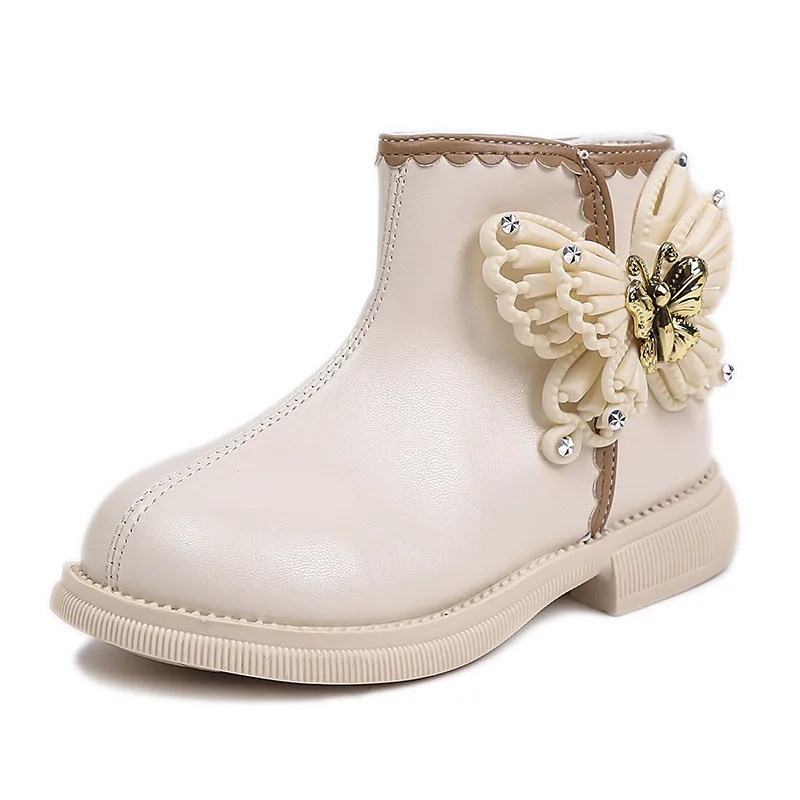 

Осень-зима 2022, новые ботильоны для девочек - стильные ботинки принцессы с бантом и кружевным декором, нескользящие удобные кожаные ботинки