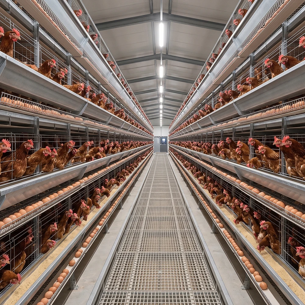 Labor Saving 20000 Birds Integrated Farm Project Solution High ROI Automated Management Automatic H Type Layer Chicken Cage