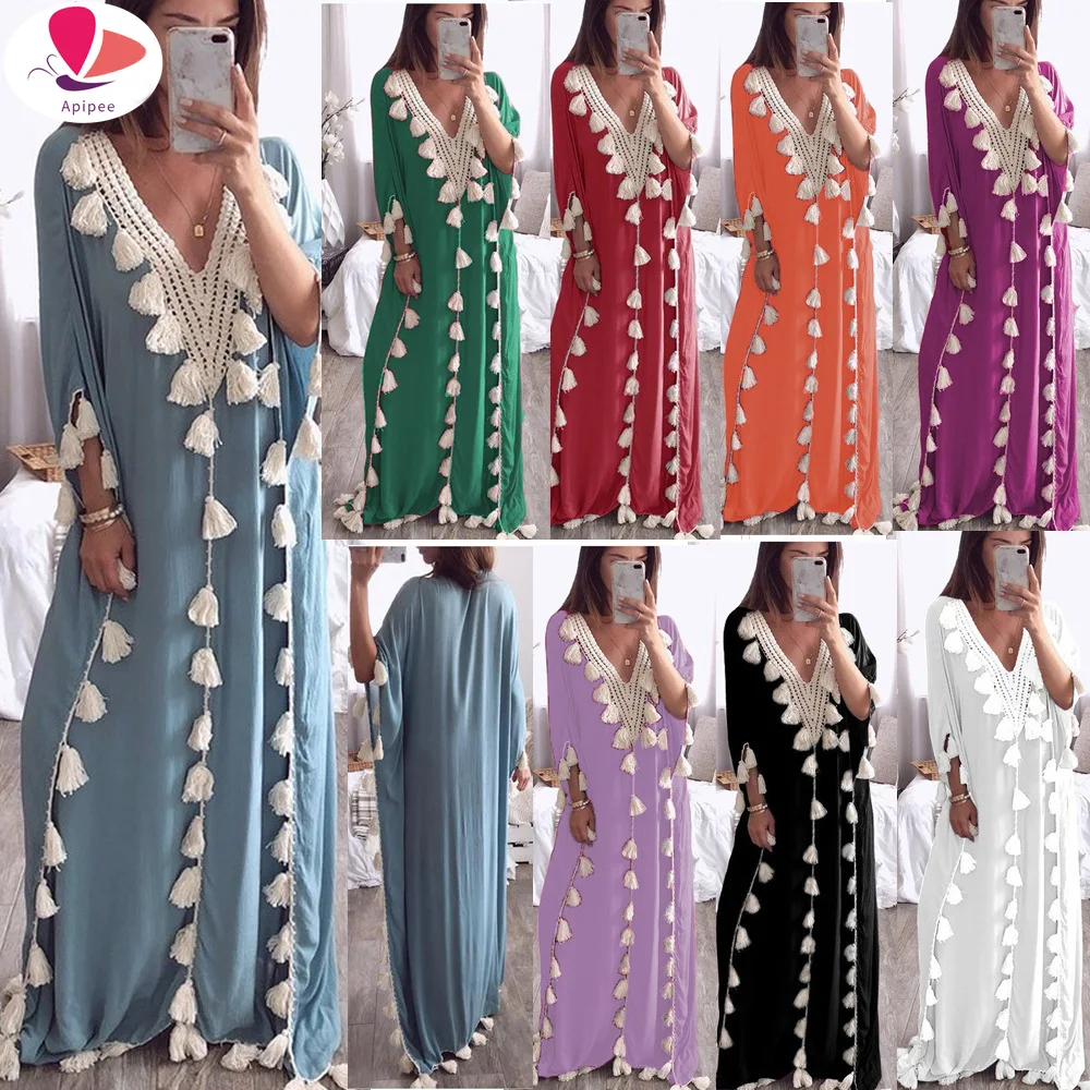 Arabic Islamic Dubai Kaftan Abaya Middle Eastern Muslim Kaftan Moroccan Kaftan Dress Indonesia Turkey Elegant Casual Robe Femme