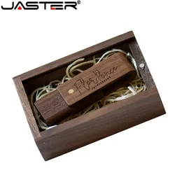 Pamięć USB JASTER 2.0 z naturalnego drewna 360° ° Obrotowy pendrive 4 GB 8 GB 16 GB 32 GB 64 GB pamięć Prezent (Od 1 szt. Bezpłatne logo)