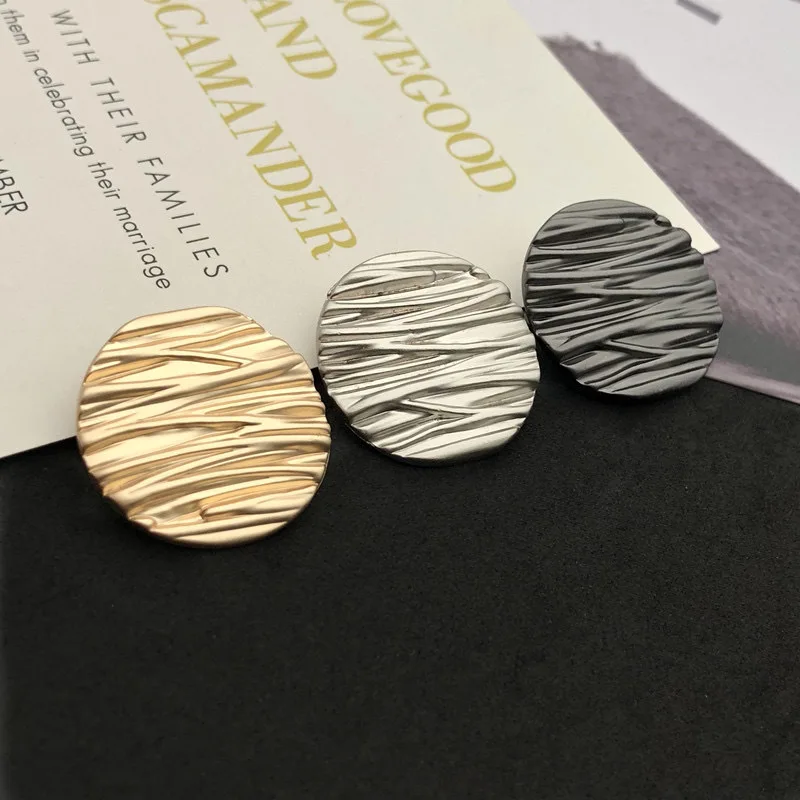 10Pcs/Lot Fashion Stripe Metal Button for Windbreaker Coat Sewing Boutique Buttons Decorative