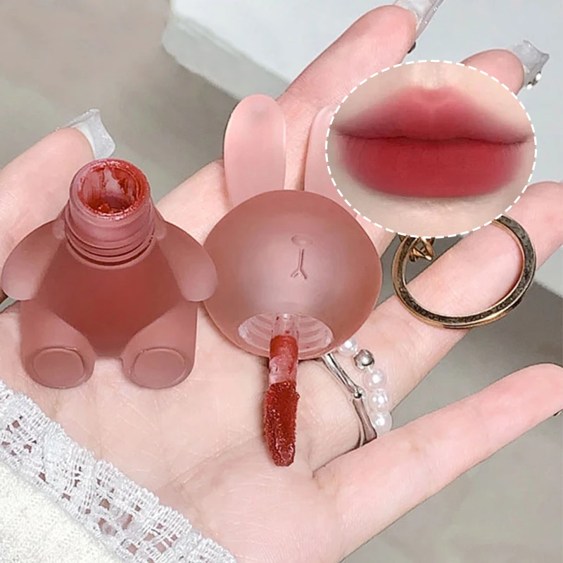 Gege Bear Adorable Rabbit Velvet Lip Mud — Matte Finish, Long-Lasting, Non-Transfer Lip Lacquer for a Whiter Appearance image 4