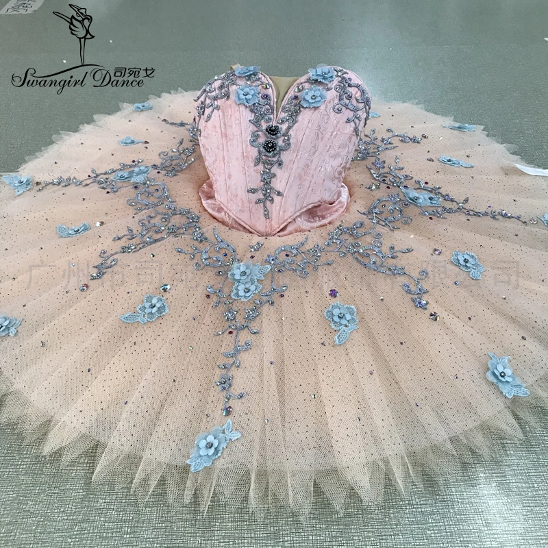 Poupée féerique blanche et argentée pour filles, concours, Costume de scène classique pour femmes, Tutu, BT4002