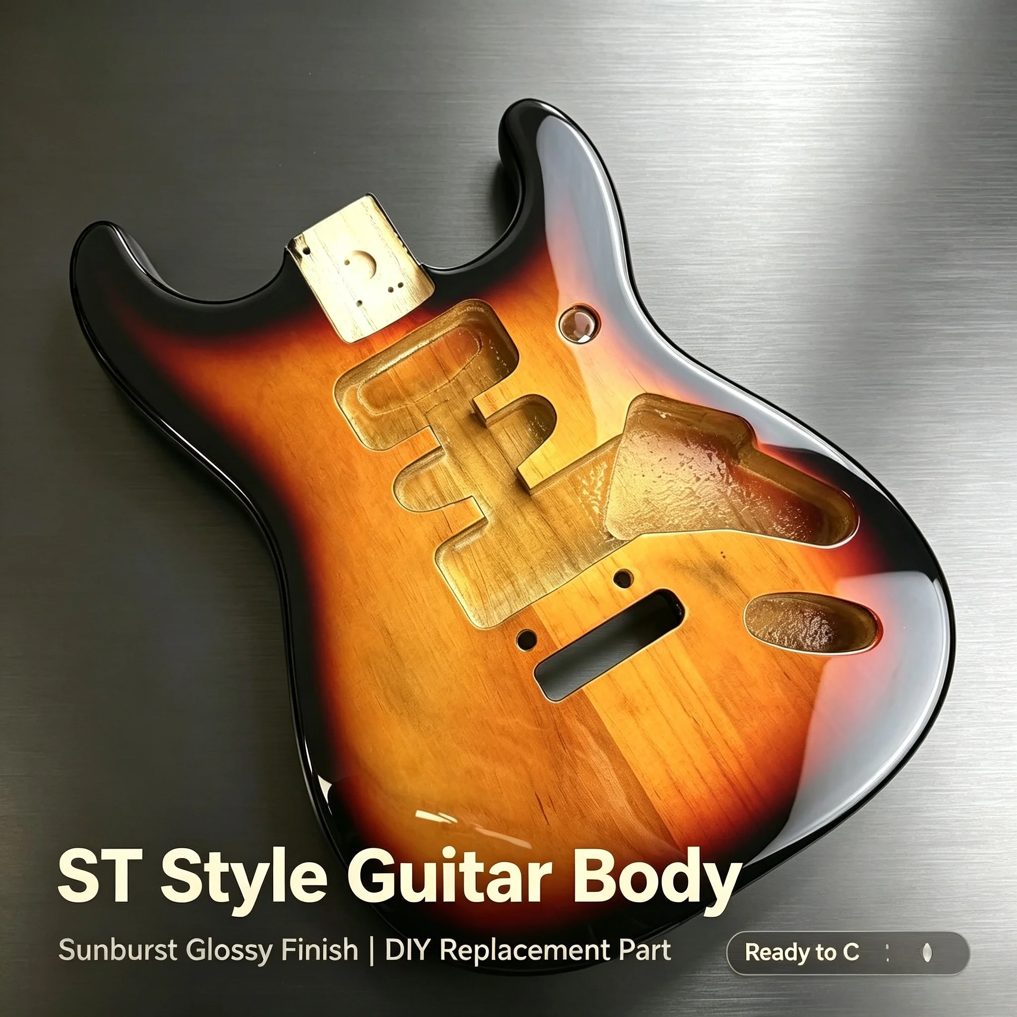 3 Tone Sunburst Gloss ST Guitar Body SSS/HH Single Single Double Pickup Route Unfinished Electric Guitar Body for ST Style Build